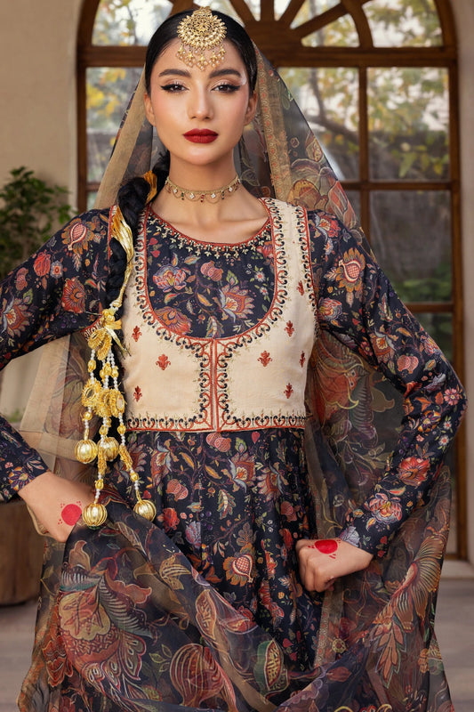 Parizad - 2 Piece - Raw Silk(Peshwas including qoti/Dupatta) - Stitched - Ghonche Official