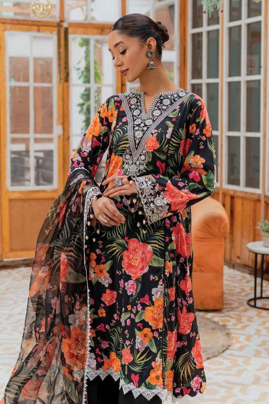 Gul-e-Lala - 3 Piece - Embroidered Lawn