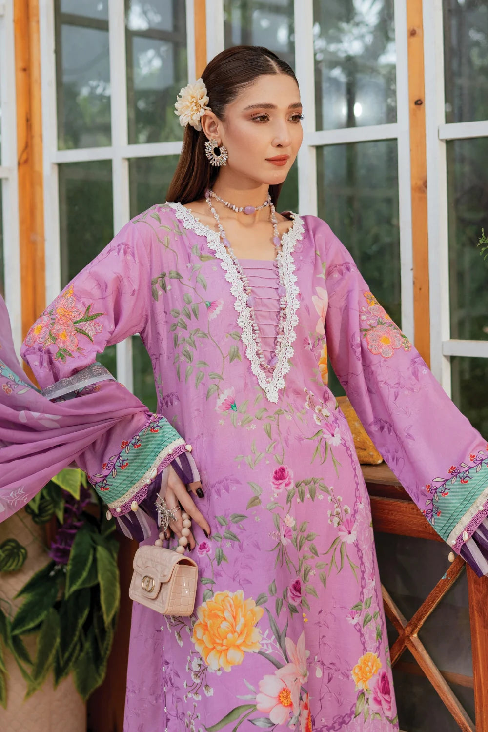 Phulkari - 3 Piece - Embroidered Lawn - Ghonche Official