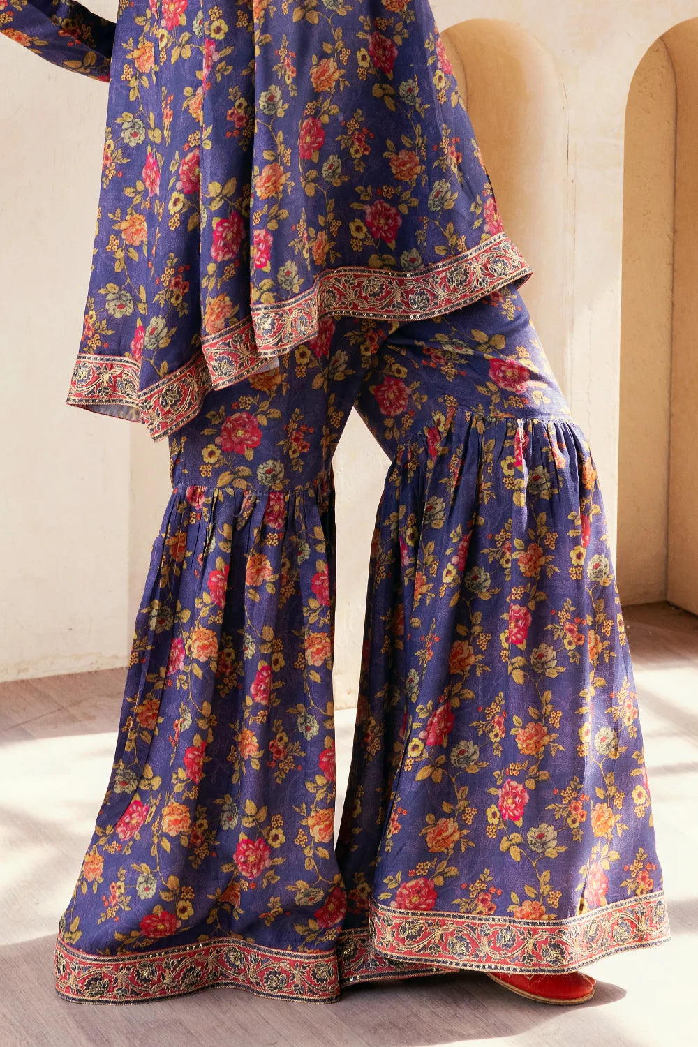 Farshi - 2 Piece - Raw Silk(Shirt/Garara) - Stitched - Ghonche Official